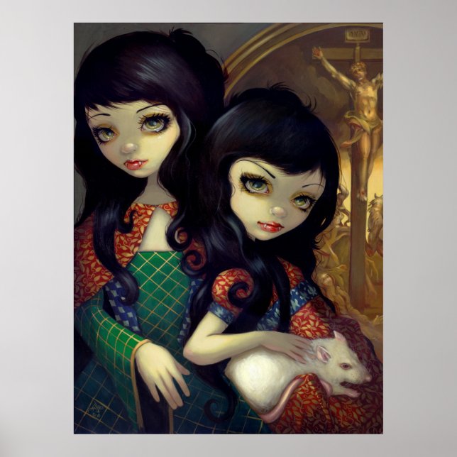 I Vampiri La Sorelle ART PRINT vampire sisters rat (Front)