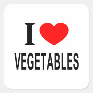 I ❤️ VEGETABLES I LOVE VEGETABLES I HEART VEGETABL SQUARE STICKER