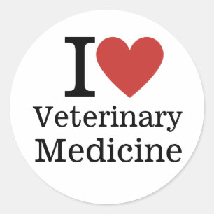 I ❤️ Veterinary Medicine for Students/Faculty Classic Round Sticker