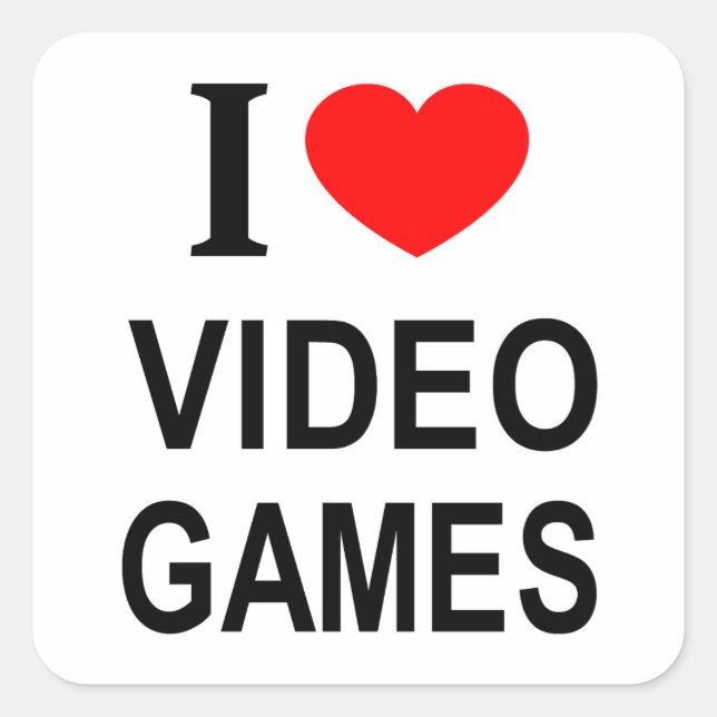 I ❤️ VIDEO GAMES I LOVE VIDEO GAMES I HEART VIDEO  SQUARE STICKER (Front)