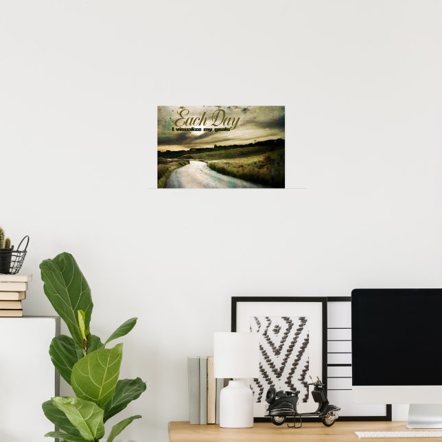 "I visualize my goals" Motivation Affirmation Poster (Home Office)