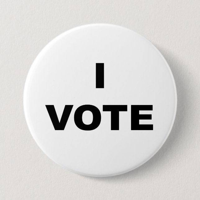 I Vote 3 Inch Round Button (Front)