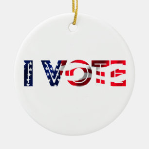 I Vote Ceramic Ornament