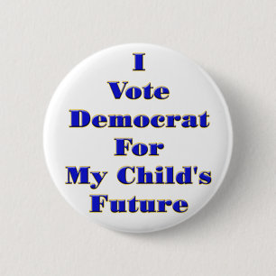 I Vote Democrat 2 Inch Round Button
