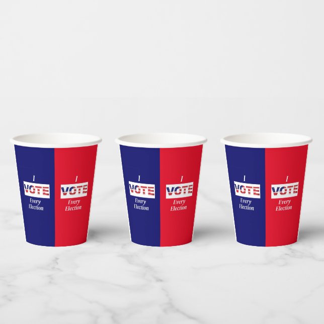 I VOTE Every Election Paper Cups (Multi)