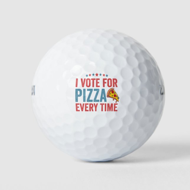 I Vote For Pizza Every Time Funny President   Golf Balls (Front)