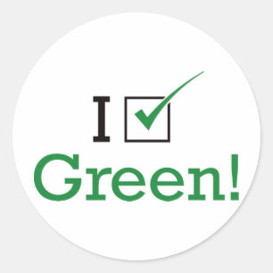 I Vote Green Classic Round Sticker