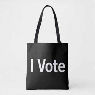 I Vote Tote - White Text Bag