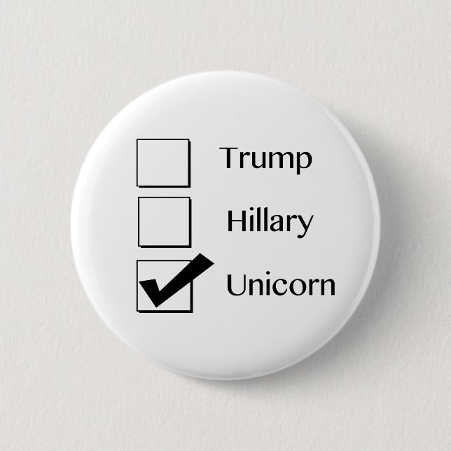I Vote Unicorn Button (Front)