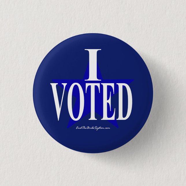 I Voted 1 Inch Round Button (Front)