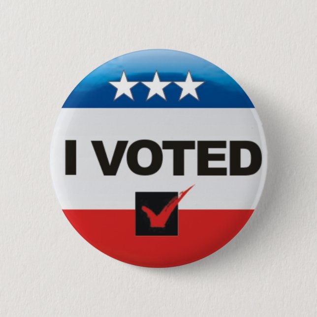 I Voted 2020 Election Day Simple, Non-Partisan 2 Inch Round Button (Front)