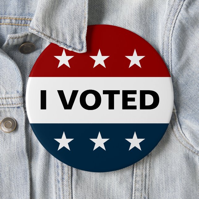 I Voted 2024 Elections 6 Inch Round Button (In Situ)