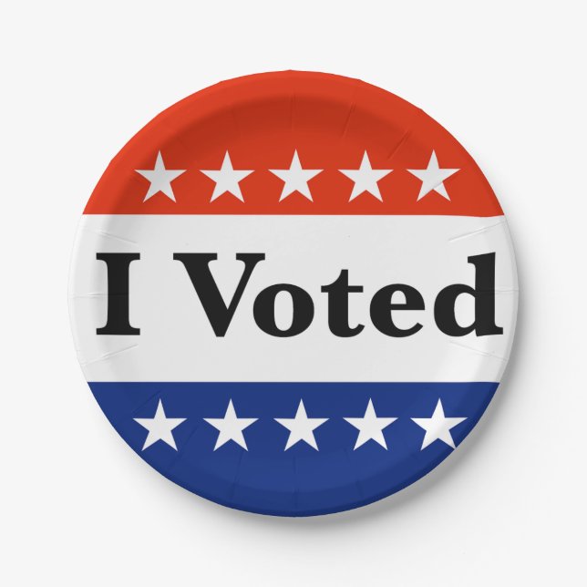 I Voted 2024 Elections Paper Plate (Front)