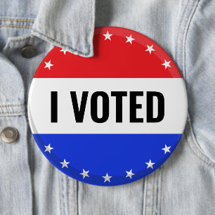 I Voted 2024 Elections With America Flag 6 Inch Round Button