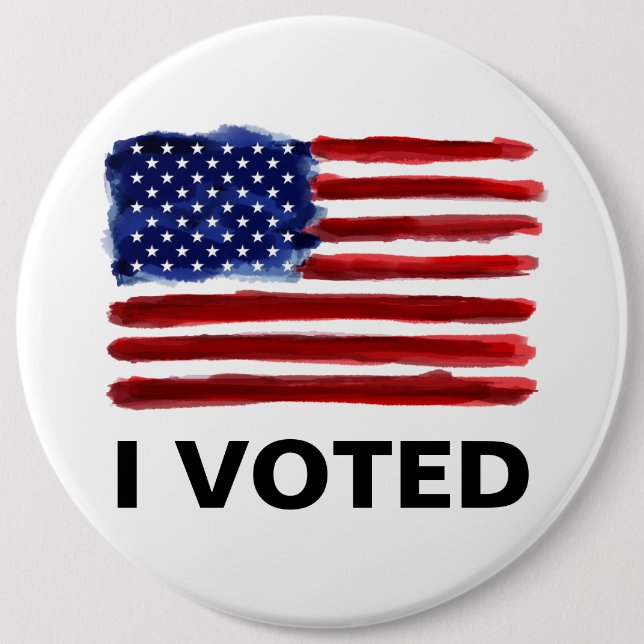 I voted - American Flag 6 Inch Round Button (Front)