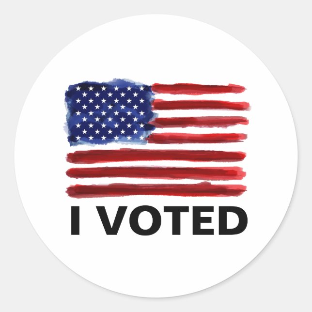 I voted - American Flag Classic Round Sticker (Front)