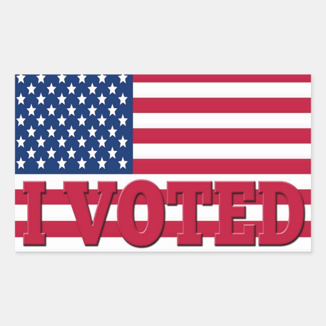 I Voted American Flag Sticker (Front)