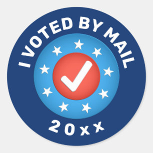 'I voted by mail' 20xx custom elections Classic Round Sticker