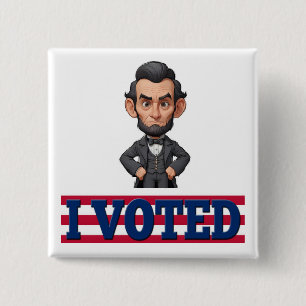 I Voted Characture 2 Inch Square Button