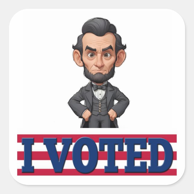 I Voted Characture  Square Sticker (Front)