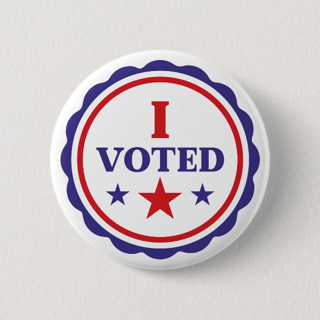 I Voted | Classic Red White and Blue Modern 2 Inch Round Button (Front)