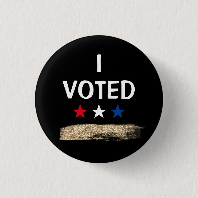 I Voted Elections Sparkles Stars 1 Inch Round Button (Front)