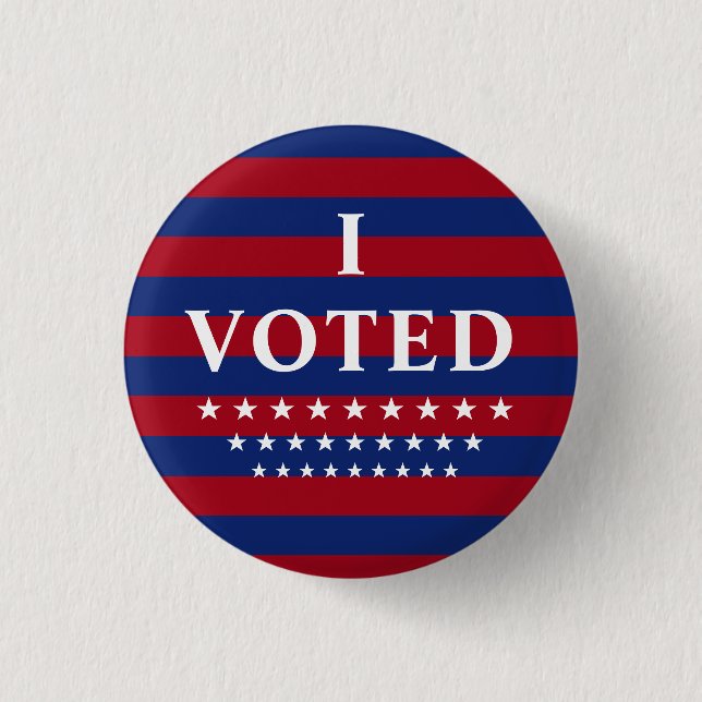 I Voted Elections Stars Stripes 1 Inch Round Button (Front)