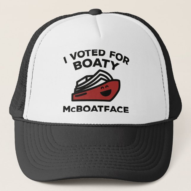 I Voted For Boaty McBoatface Trucker Hat (Front)