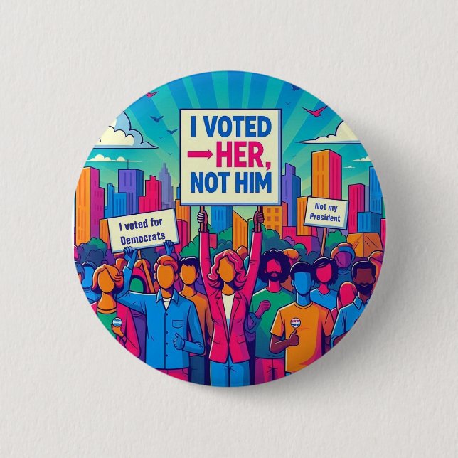 I voted for HER 2 Inch Round Button (Front)