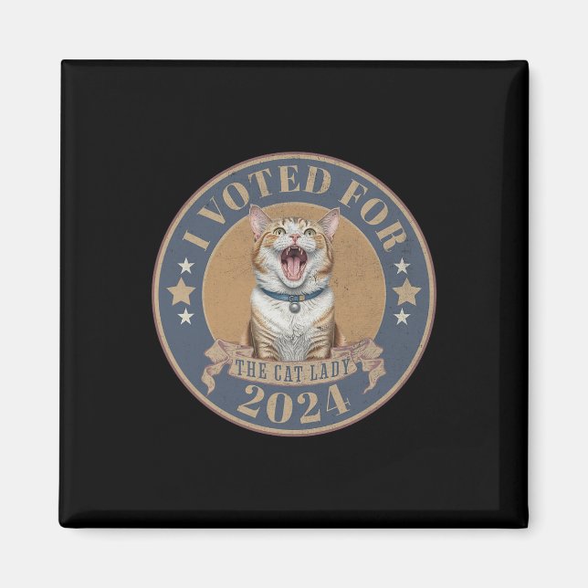 I Voted For Her Kamala Harris The Cat Lady Funny E Magnet (Front)