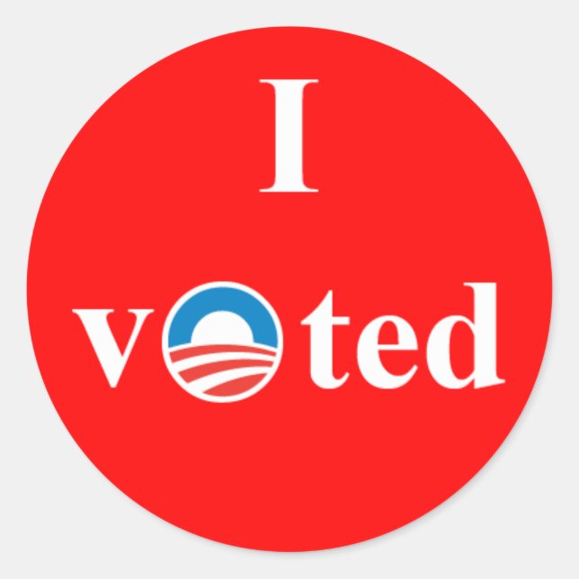I voted for Obama sticker (Front)
