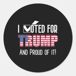 I Voted For Trump Patriotic Flag Patriot American Classic Round Sticker