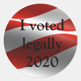 I voted legally 2020 classic round sticker