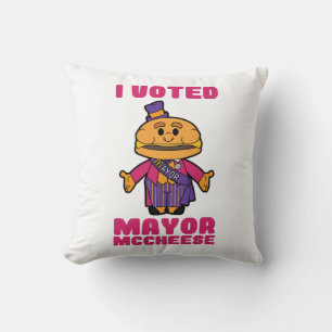 I Voted Mayor Mccheese Throw Pillow