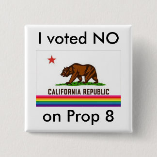 I voted No on 8 2 Inch Square Button