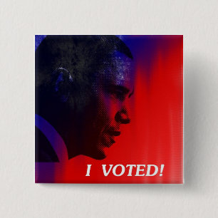 I Voted -- Obama 2 Inch Square Button