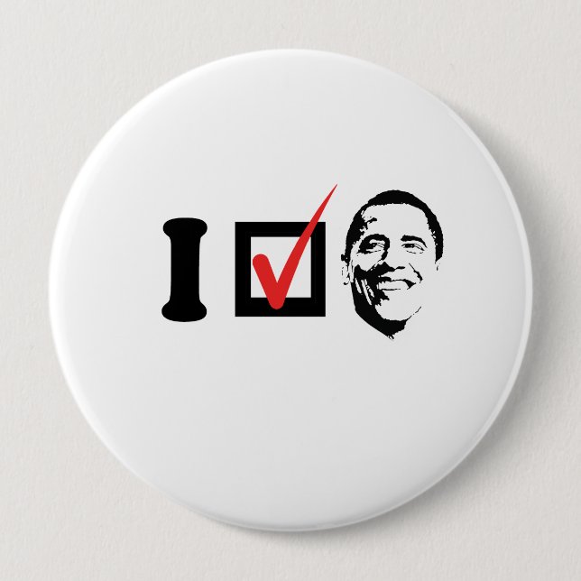 I VOTED OBAMA FACE -.png 4 Inch Round Button (Front)