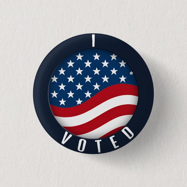 I VOTED Pin with American Flag (Front)