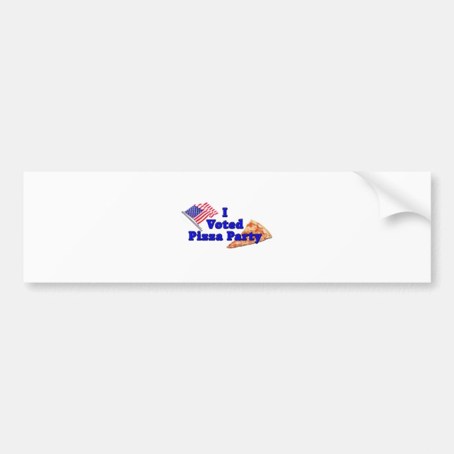 I Voted Pizza Party Bumper Sticker (Front)