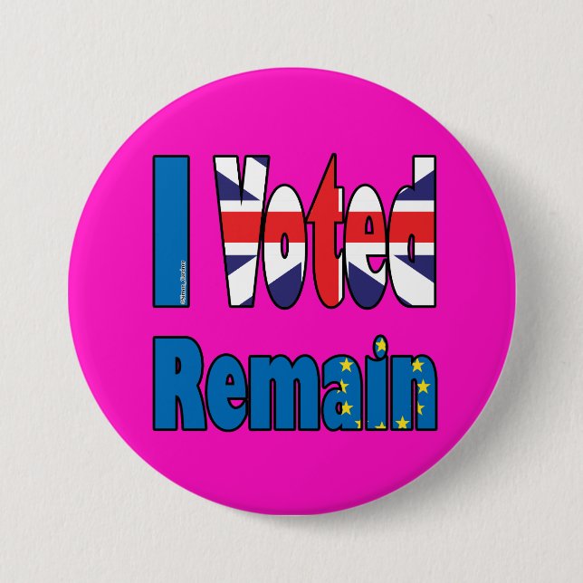 I voted remain - EU referendum Brexit 3 Inch Round Button (Front)