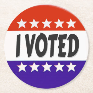 I Voted Round Paper Coaster