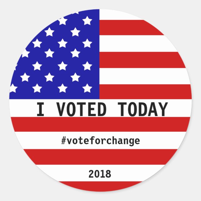I Voted Today America Flag Election Custom Classic Round Sticker (Front)