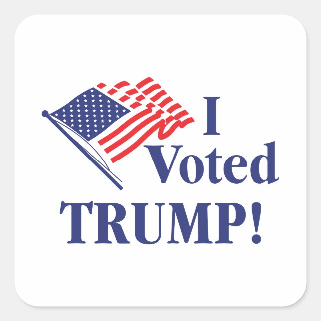 I Voted Trump Square Sticker (Front)