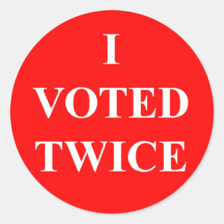 I Voted Twice Classic Round Sticker