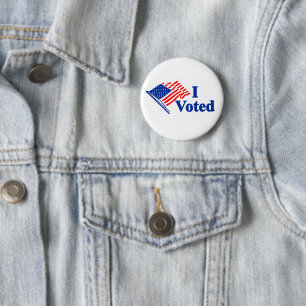 I Voted United States Flag Sticker 2 Inch Round Button