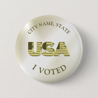 I Voted USA Golden Elegant Election 2 Inch Round Button