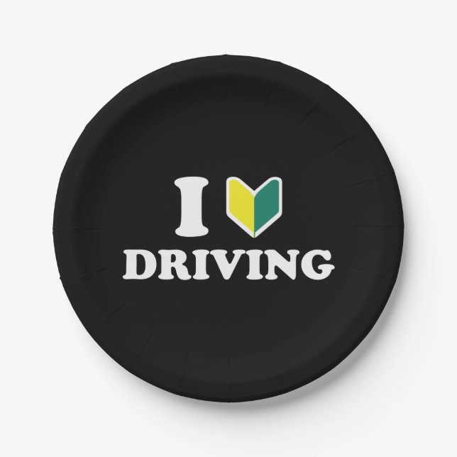 I Wakaba [Heart/Love] Driving Paper Plate (Front)