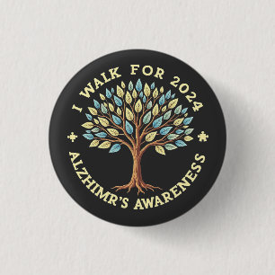 I Walk for 2024 Alzheimer’s Awareness Month 1 Inch Round Button