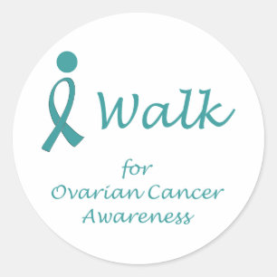 I Walk for Ovarian Cancer Awareness Classic Round Sticker
