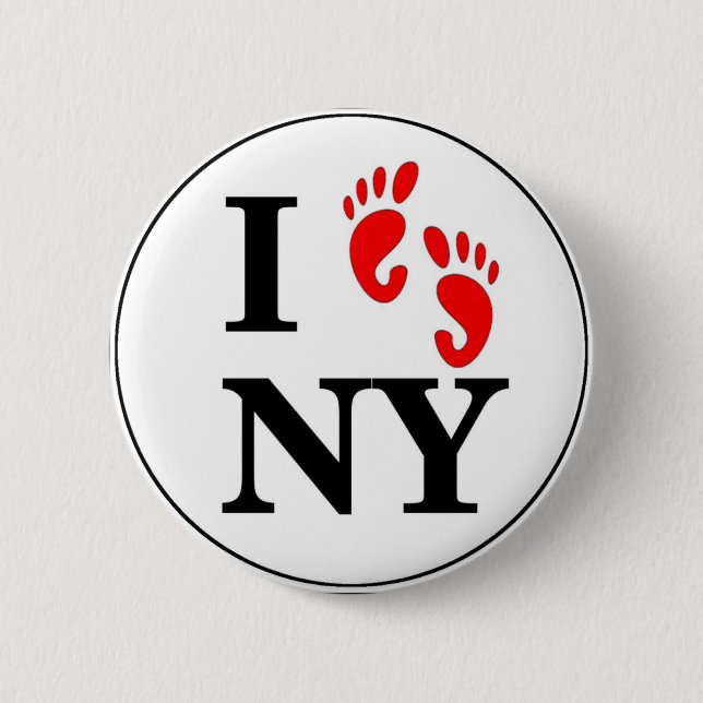 I Walk NY 2 Inch Round Button (Front)